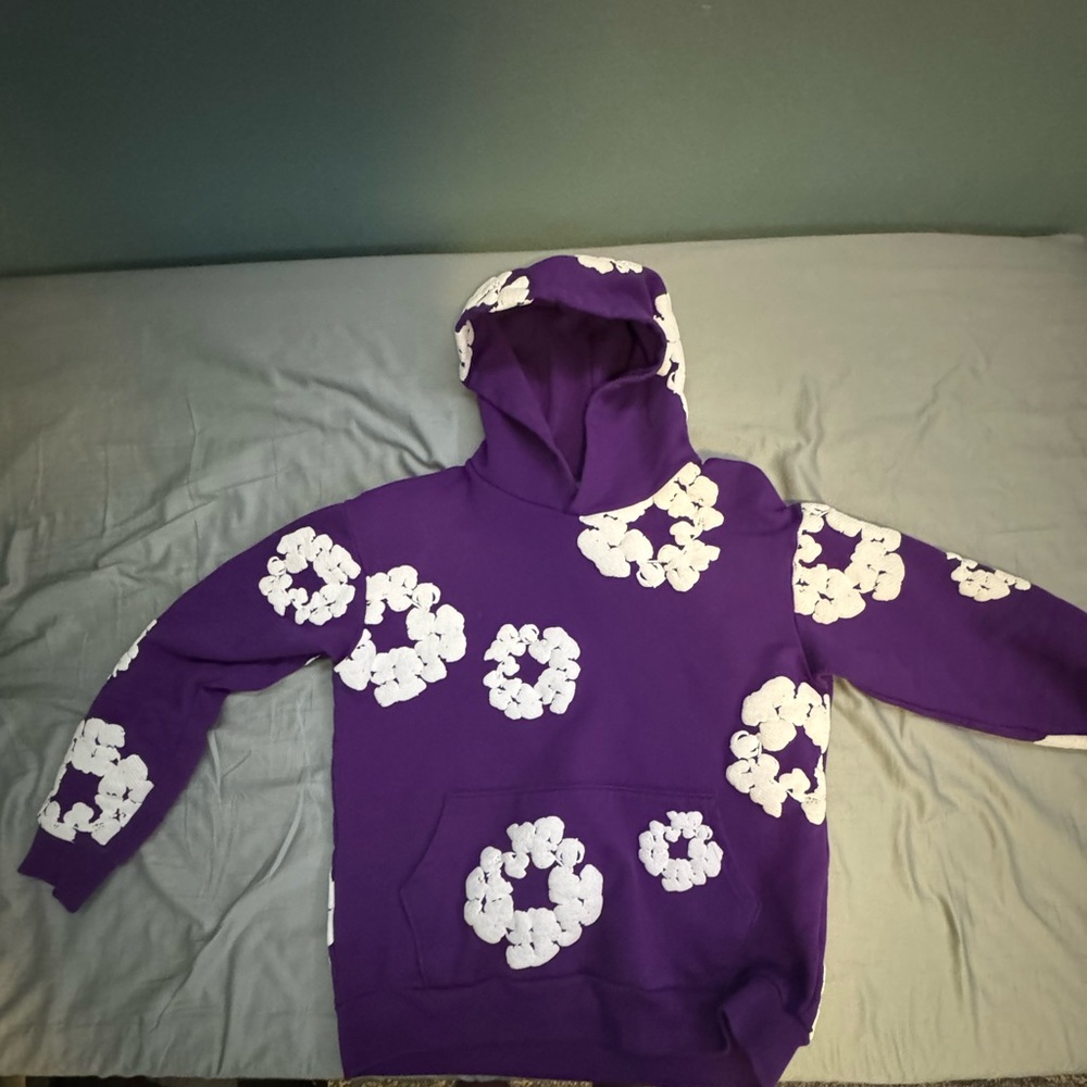 AUTHENTIC Denim Tears Hoodie Sweatshirt Purple with White